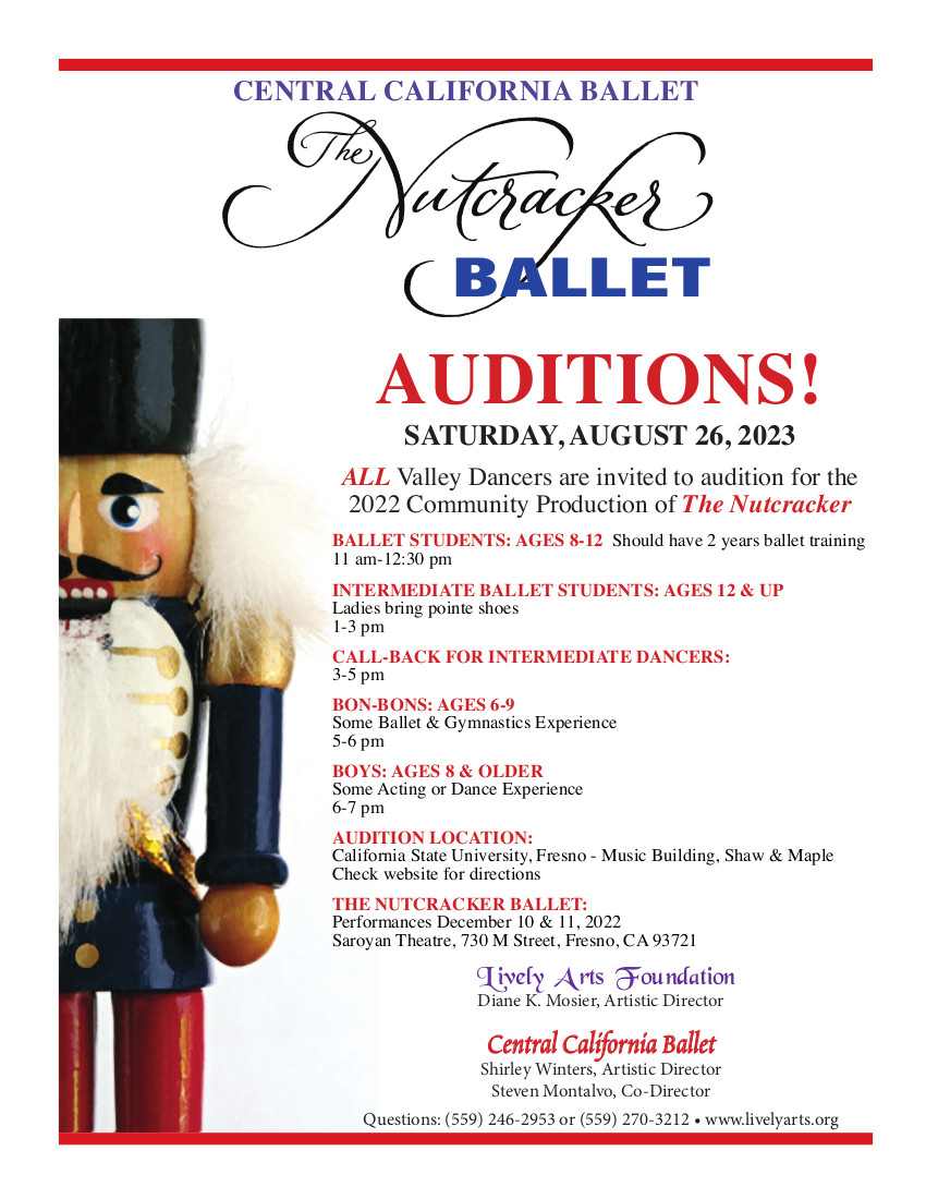 nutcracker ballet audition flyer 2023