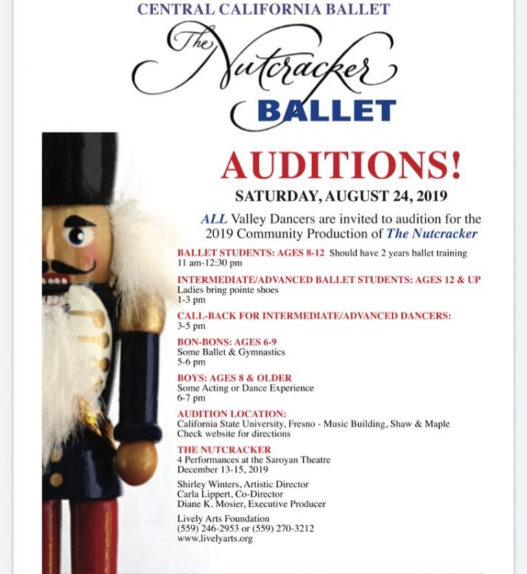 The 2019 Nutcracker Ballet Auditions August 24th, 2019 Lively Arts Foundation