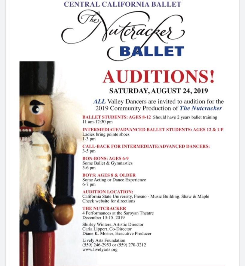 The 2019 Nutcracker Ballet Auditions August 24th, 2019 Lively Arts